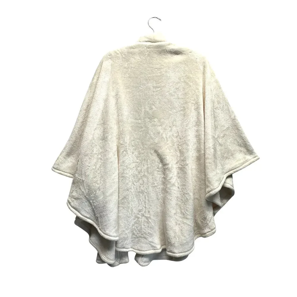 Natori Cozy Cream Plush‎ Kimono Wrap Shawl | L/XL Soft Lounge Cardigan